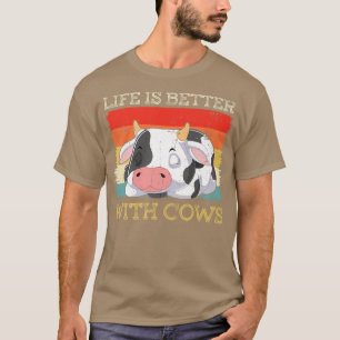 Het leven van de boeren is beter met Koe Retro Bo T-shirt