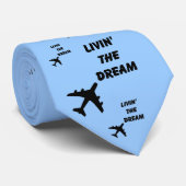 Het leven van de Dream Airline NecktieSKYBLUE Stropdas (Opgerold)