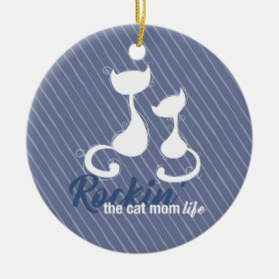 Het leven van de kat mam Rockin Keramisch Ornament