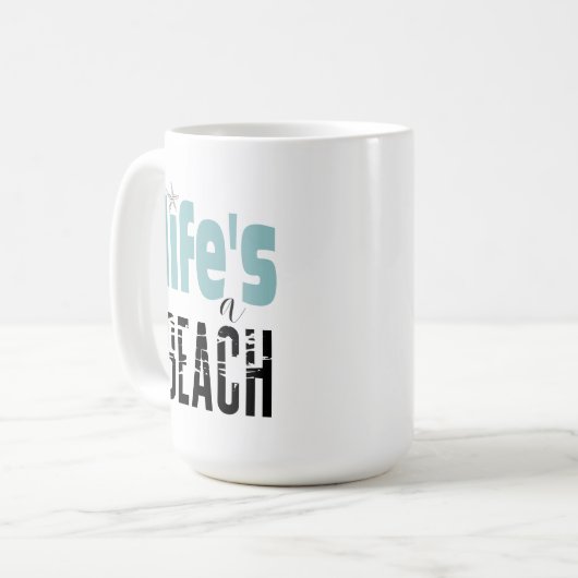 Het leven van de prijsopgave is een strand koffiemok (Voorkant links)