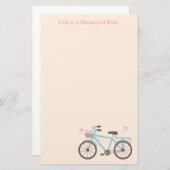 Het leven van de prijsopgave van de fiets is een m briefpapier (Voorkant / Achterkant)