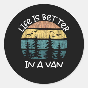 Het leven van de reis is beter in een van-kamp ronde sticker