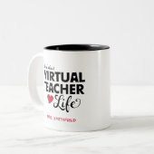 Het leven van de virtuele leraar tweekleurige koffiemok (Voorkant links)