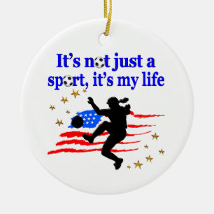 HET LEVEN VAN EEN AMERIKAANSE VOETBALLER ONTWERP KERAMISCH ORNAMENT