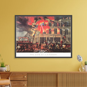 Het leven van een brandweerman, Business Brandwee Canvas Afdruk
