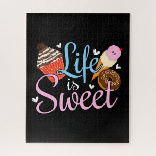 Het Leven van een Foodie is Zoet Bakquote - Cupcak Legpuzzel
