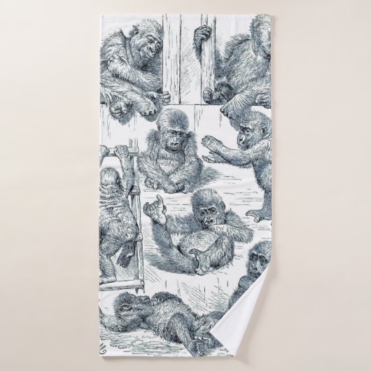 Het leven van een jonge gorilla bad handdoek (Badhanddoek)