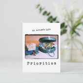 Het leven van een kunstenaar: Prioriteiten Briefkaart (Staand voorkant)