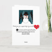 Het leven van een sneeuwman kaart (Achterkant)