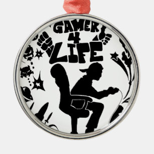 Het Leven van Gamer 4 Metalen Ornament
