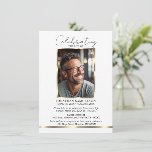 Het leven van goud vieren Dank je + GEDICHT Kaart (Staand voorkant)