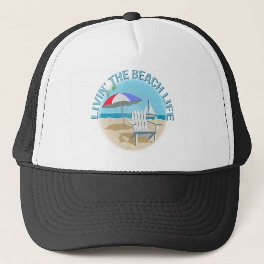Het leven van het strand trucker pet (Voorkant)