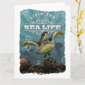 Het leven van het Zee Life Turtle Folded Kaart (Gele Bloem)