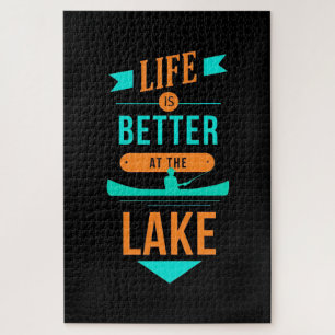 Het leven van Kayaking is beter in het meer Legpuzzel