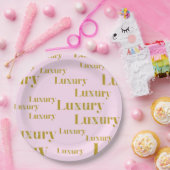 Het leven van luxe roze en goud papieren bordje (Feest)