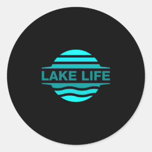 Het leven van mensen is beter aan het meer _ manne ronde sticker
