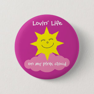 Het leven van mijn roze cloudherstel in stand houd ronde button 5,7 cm