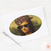Het Leven van Mona Lisa Thug Life Art Ovale Sticker (Envelop)