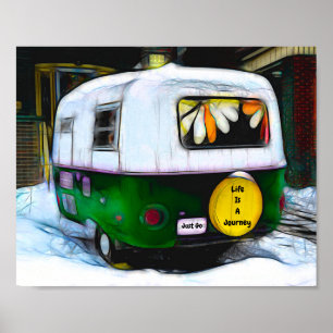 Het leven van Retro Camper Hippie is een reis die  Poster