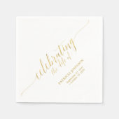 Het leven vieren | Memorial Elegant Gold Script Servet (Voorkant)
