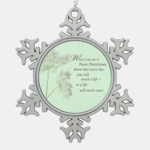 Het Leven Wildflower van de Aanraking van de Tin Sneeuwvlok Ornament