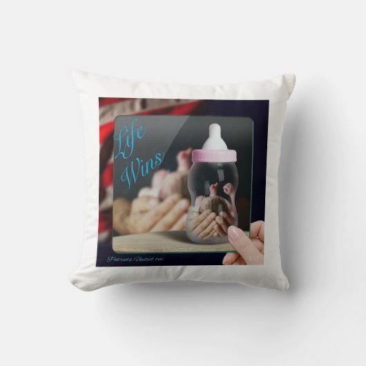 Het leven wint Pillow Kussen (Voorkant)