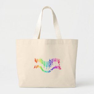 Het leven zonder Muziek zou het Platte Citaat van Grote Tote Bag