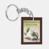 Het lezen draait boekwormen aan Butterflies Sleutelhanger (Voorkant Links)