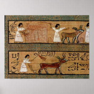 Het lezen en ploegen, detail een afbeelding poster