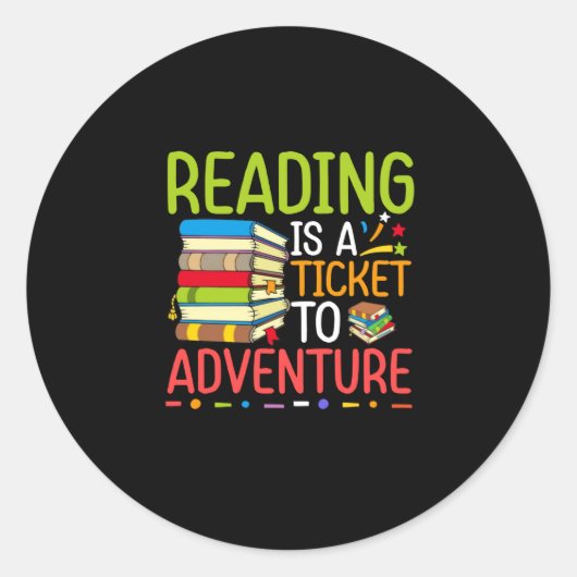 Het lezen is een kaartje aan de Student van de Adv Ronde Sticker (Voorkant)