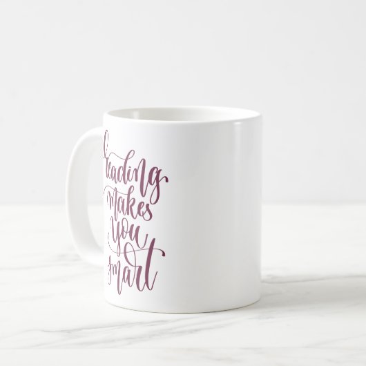 Het lezen maakt u slim koffiemok (Voorkant links)