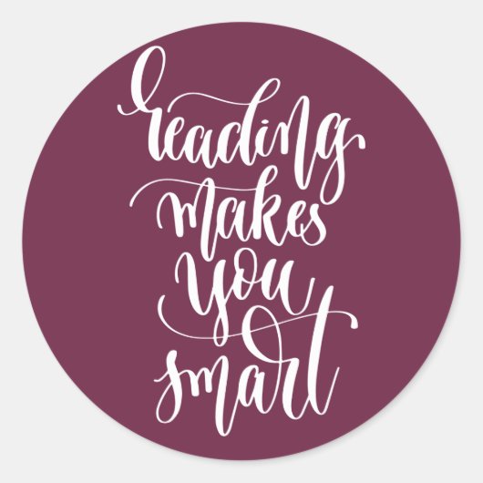Het lezen maakt u slim ronde sticker (Voorkant)