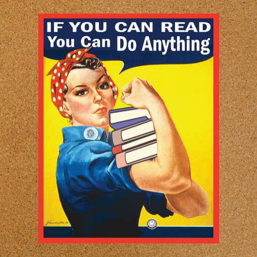 Het lezen met grappige Rosie de Riveter Classic Poster