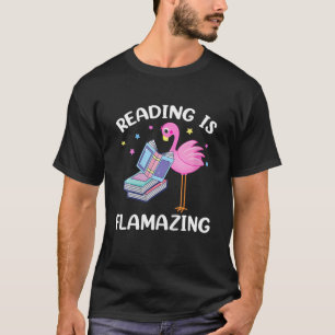 Het lezen ontvlamt grappig Flamingo Book Lover Rea T-shirt