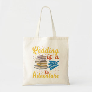 Het lezen van boeken is een kaartje voor avontuur tote bag
