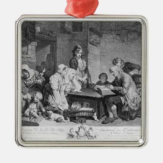 Het lezen van de bijbel metalen ornament (Voorkant)