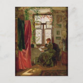 Het lezen van de brief briefkaart (Voorkant)