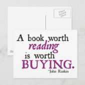 Het lezen van een boekenwaarde is het kopen van de briefkaart (Voorkant / Achterkant)