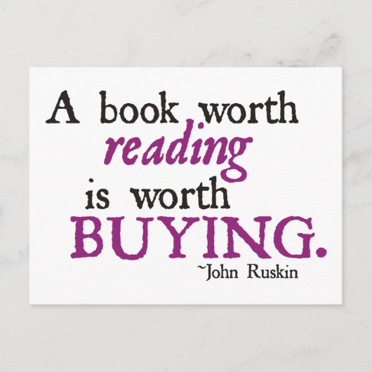 Het lezen van een boekenwaarde is het kopen van de briefkaart (Voorkant)
