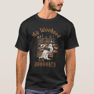 Het lezen van Ghost Halloween Library Weekend Book T-shirt