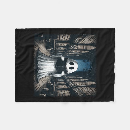 Het lezen van Ghost Library Halloween Librarian Bo Fleece Deken (Voorkant (Horizontaal))