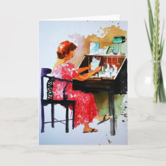 Het lezen van je liefdesbrieven Wenskaart Kaart