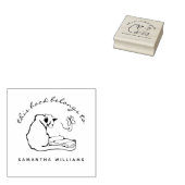 Het lezen van kattenvlinder Moderne boeken van de  Rubberstempel (Gestempeld)