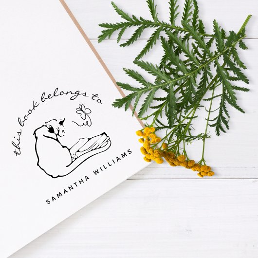 Het lezen van kattenvlinder Moderne boeken van de  Rubberstempel