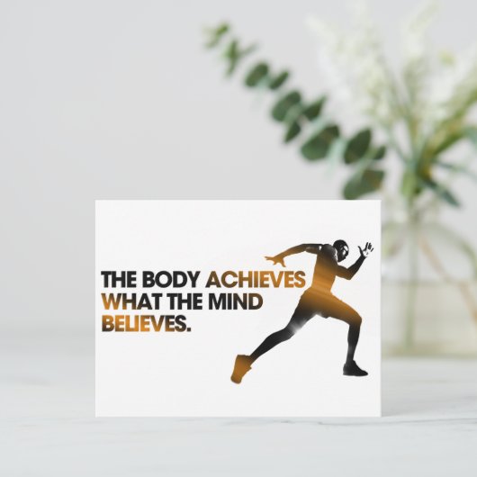 Het LICHAAM bereikt wat de MIND goud gelooft Briefkaart (Staand voorkant)