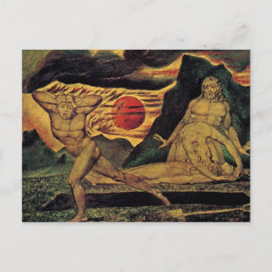 Het lichaam van Abel gevonden door Adam en Eva Briefkaart