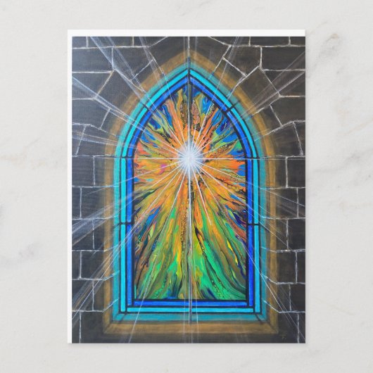 Het Licht 3 Gebrandschilderd Raam in Kerk Briefkaart (Voorkant)