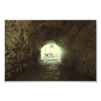 Het licht aan het eind van de tunnel foto afdruk