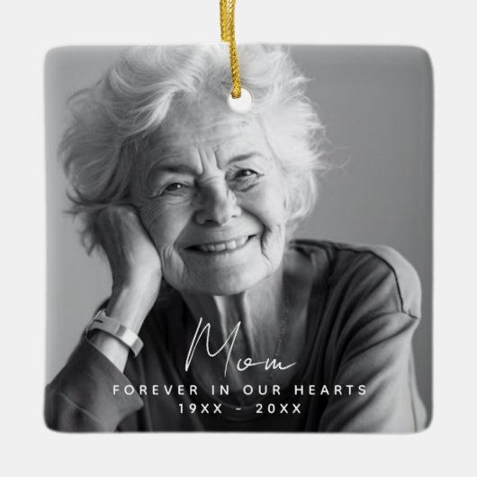 Het licht blijft | Gedenkteken Roos Custom Photo Keramisch Ornament (Voorkant)