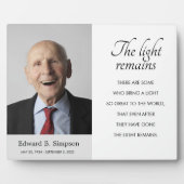 Het Licht Blijft Herdenkingsgedicht Met Foto Fotoplaat (Voorkant)